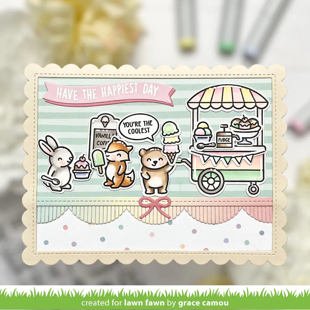 Treat Cart Stamps and Die Bundle by Lawn Fawn